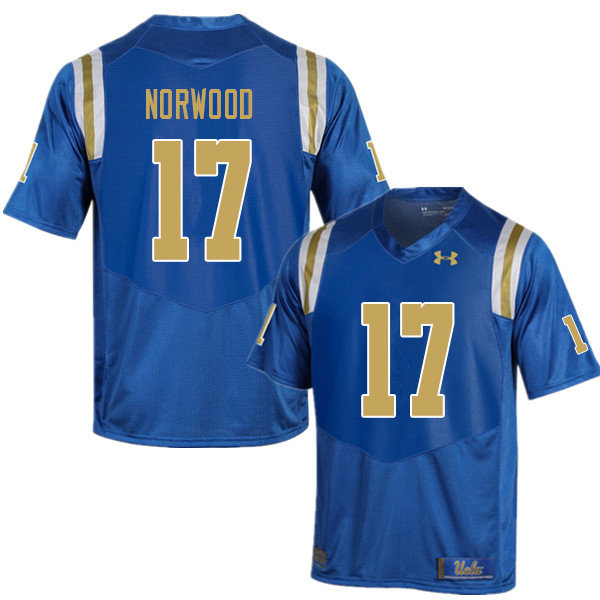 Men #17 Josiah Norwood UCLA Bruins College Football Jerseys Sale-Blue